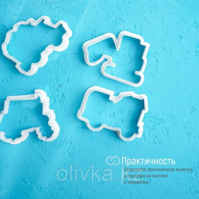Набор форм для вырезания печенья Доляна «Грузовой транспорт», 8 шт, цвет белый - фото 4 - id-p113252375