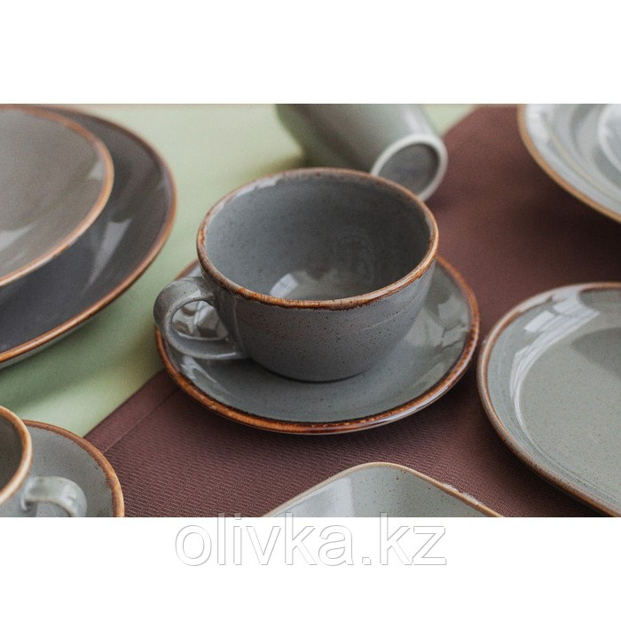 Блюдце для чайной чашки Dark Grey, d=16 см, цвет тёмно-серый - фото 5 - id-p113262834