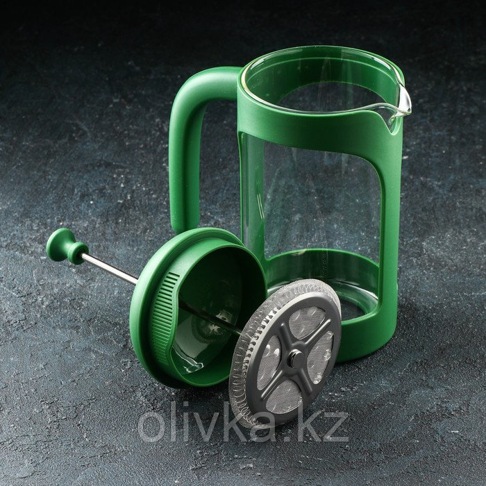 Чайник заварочный френч - пресс Magistro «Хельсинки», 600 мл, стекло, цвет зелёный - фото 2 - id-p113265325