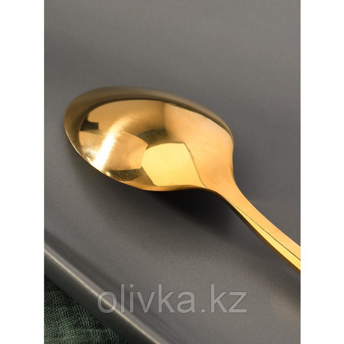 Ложка чайная из нержавеющей стали Magistro «Лин GOLD», длина 16 см, на подвесе, цвет золотой - фото 4 - id-p113266173