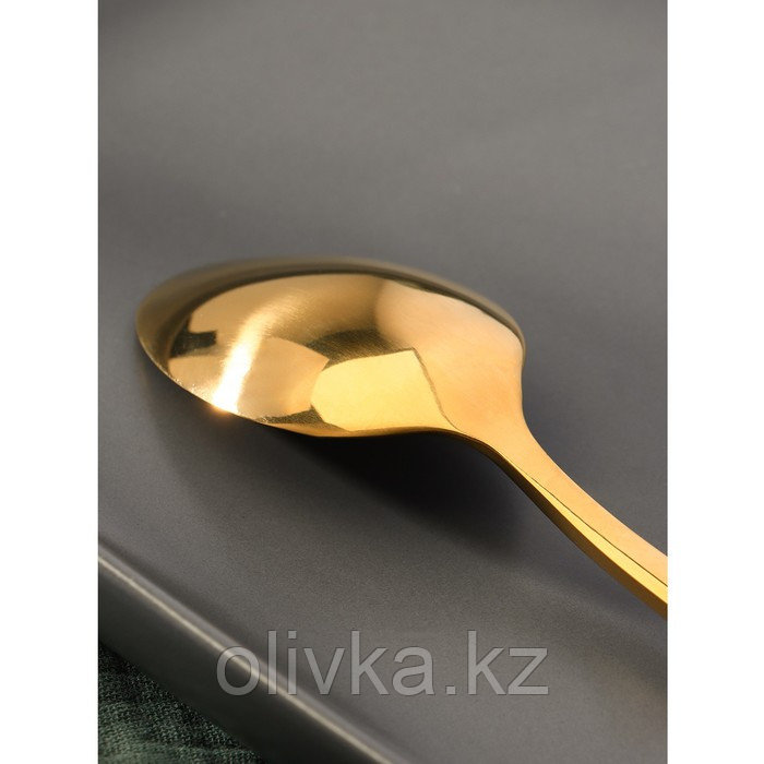 Ложка чайная из нержавеющей стали Magistro «Лин GOLD», длина 16 см, на подвесе, цвет золотой - фото 6 - id-p113266173