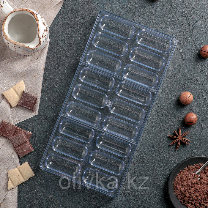 Форма для шоколада и конфет KONFINETTA «Батончик», 28×14 см, 18 ячеек, цвет прозрачный - фото 2 - id-p113254124