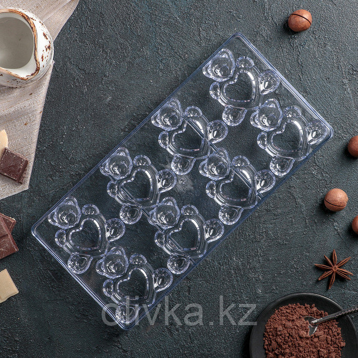 Форма для шоколада и конфет 28×14 см «Влюблённые мишки», 8 ячеек - фото 2 - id-p113254125