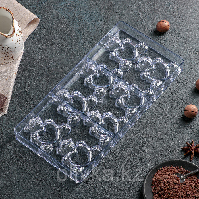 Форма для шоколада и конфет 28×14 см «Влюблённые мишки», 8 ячеек - фото 4 - id-p113254125
