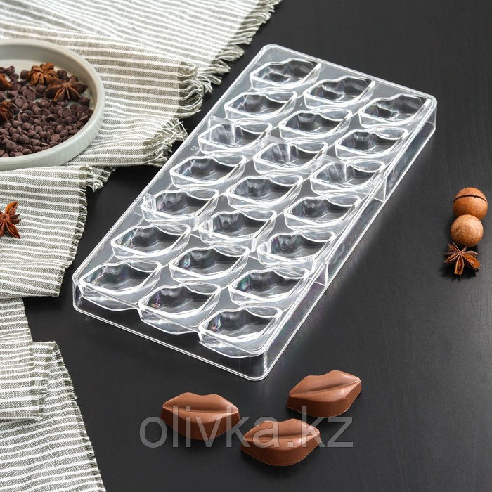 Форма для шоколада и конфет KONFINETTA «Губки», 28×14 см , 21 ячейка, ячейка 4,8×2,5×1,8 см - фото 1 - id-p113254126