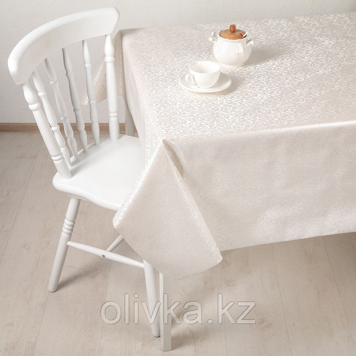 Клеёнка на стол на тканевой основе, ширина 137 см, рулон 20 метров, цвет белый