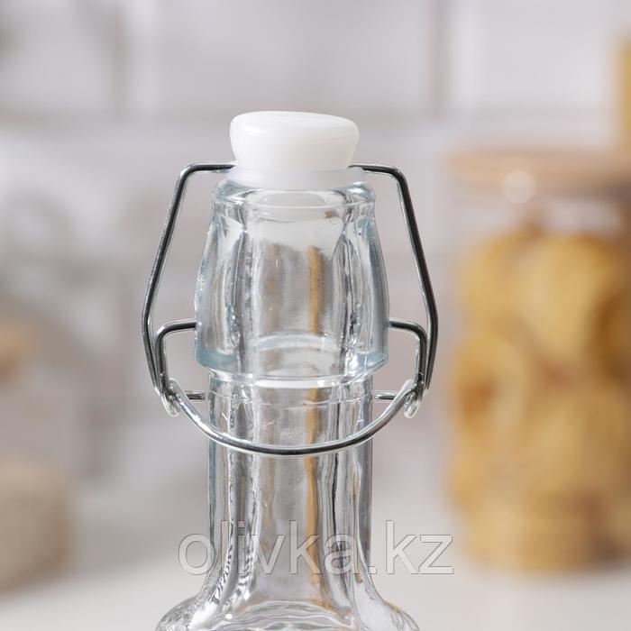 Бутыль стеклянная для соусов масла с бугельным замком «Матэо», 800 мл, 7,5×30 см, цвет прозрачный - фото 3 - id-p113260181