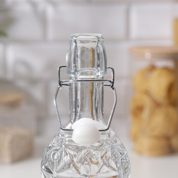 Бутыль стеклянная для соусов масла с бугельным замком «Матэо», 800 мл, 7,5×30 см, цвет прозрачный - фото 4 - id-p113260181