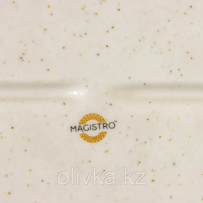 Блюдо фарфоровое сервировочное Magistro Poursephona, 37×24 см, цвет бежевый - фото 6 - id-p113269548