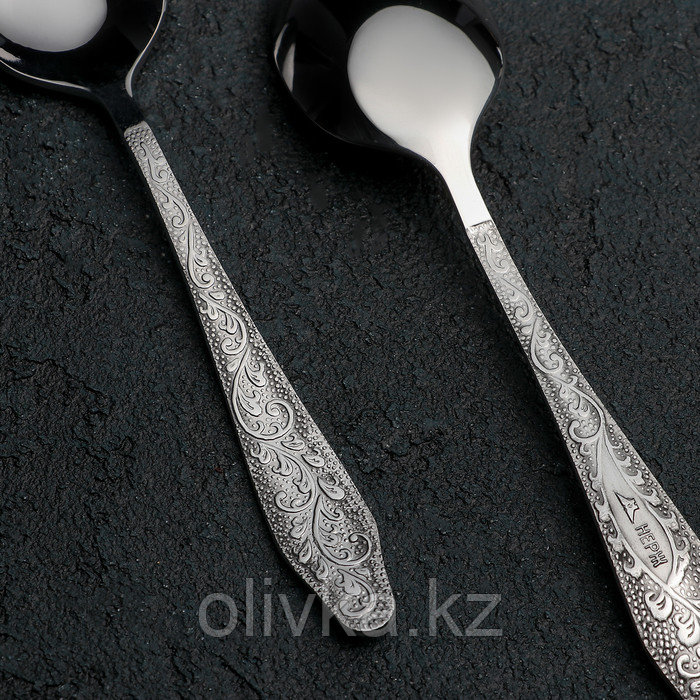 Ложка чайная «Дубрава», толщина 2 мм, цвет серебряный - фото 2 - id-p113243151