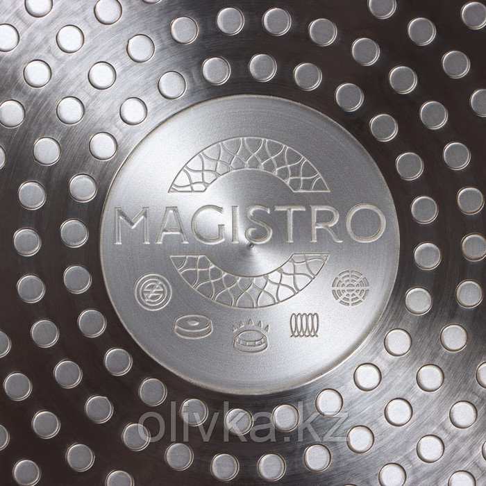 Сковорода гриль квадратная Magistro Flame, 28×28 см, антипригарное покрытие, индукция - фото 7 - id-p113277578