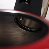 Чайник со свистком из нержавеющей стали Доляна «Горошек», 2,8 л, цвет красный, фото 7