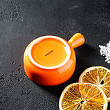 Кокотница фарфоровая Magistro «Церера», 100 мл, d=7,5 см, цвет оранжевый, фото 5