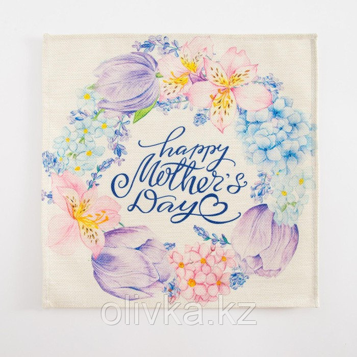 Салфетка декоративная "Mothers day" 30*30см,100% п/э - фото 2 - id-p113263606