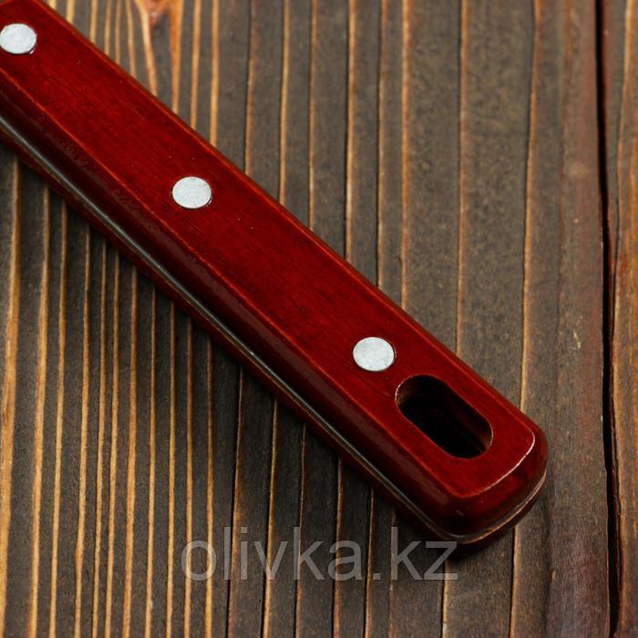 Шумовка для казана узбекская 46см, глубокая, с деревянной ручкой - фото 3 - id-p113256953