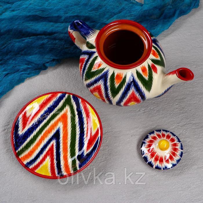 Набор чайный Риштанская керамика "Атлас", 9 предметов (чайник-0,8л,пиалы- 0,3л) - фото 5 - id-p113257696