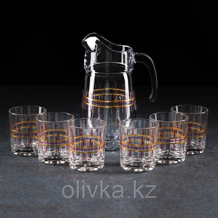 Набор питьевой «Мерцание», 7 предметов: кувшин 1,34 л, низкие стаканы 250 мл, 6 шт - фото 1 - id-p113268654