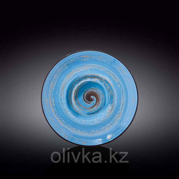 Тарелка глубокая Wilmax Spiral, d=22.5 см, 1.1 л, цвет голубой - фото 1 - id-p113270584