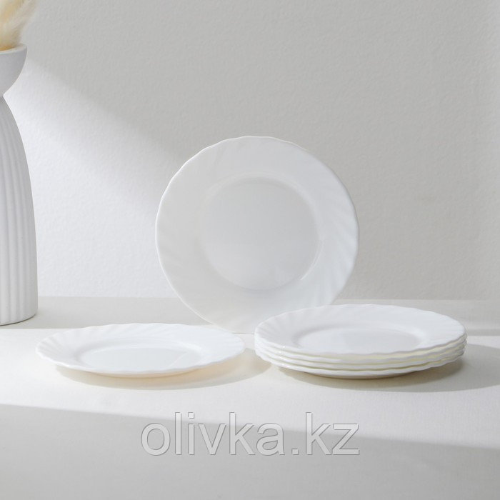 Набор пирожковых тарелок Luminarc TRIANON, d=16 см, стеклокерамика, 6 шт, цвет белый - фото 1 - id-p113273481