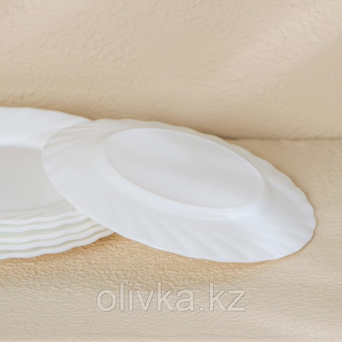 Набор пирожковых тарелок Luminarc TRIANON, d=16 см, стеклокерамика, 6 шт, цвет белый - фото 5 - id-p113273481