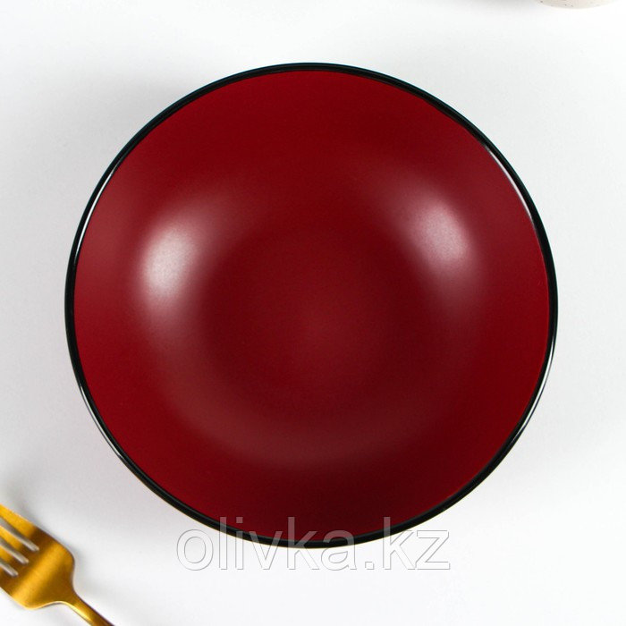 Миска керамическая Доляна «Ваниль», 700 мл, d=18 см, цвет бордовый - фото 2 - id-p113271525