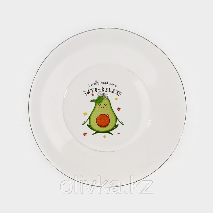 Набор для завтрака «Авокадо», 3 предмета: кружка 200 мл, салатник 450 мл, тарелка, рисунок микс - фото 2 - id-p113276143