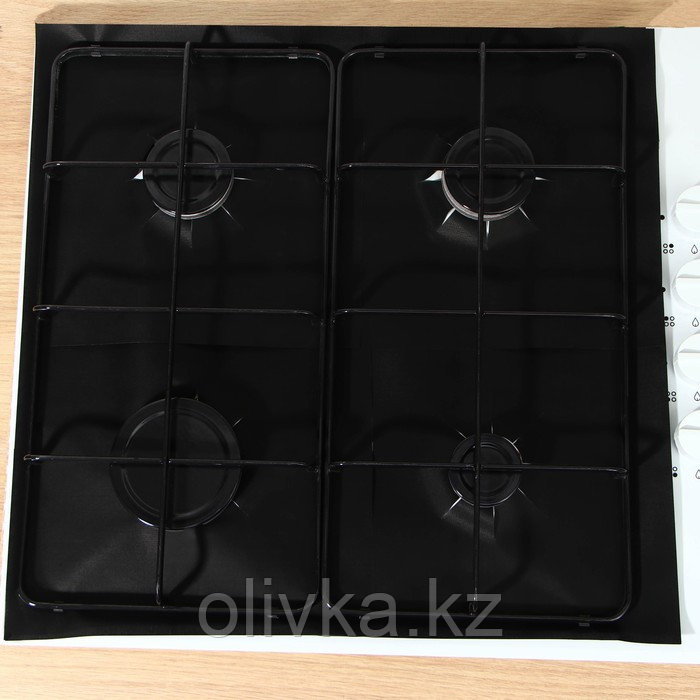 Защитное покрытие для газовой плиты Доляна, 4 шт, тефлон, цвет чёрный - фото 3 - id-p113270592