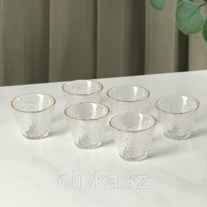 Набор чайный из стекла «Фьюжн», 9 предметов: 6 стаканов 60 мл, чайник 200 мл, чайник заварочный 200 мл, - фото 2 - id-p113275281
