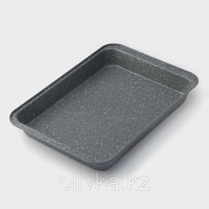 Противень для выпечки Доляна, 42×28,5×5 см, антипригарное покрытие, цвет серый - фото 2 - id-p113260212