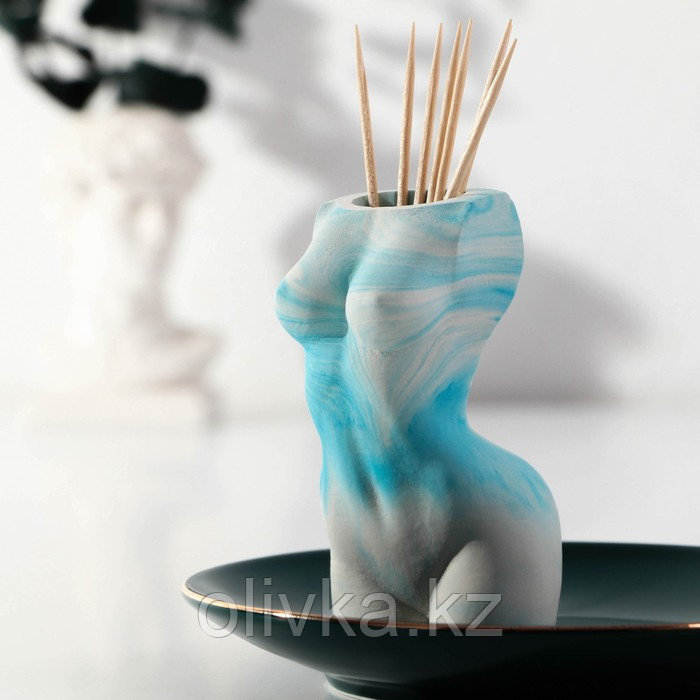 Подставка для зубочисток «Женское тело» мрамор синий - фото 1 - id-p113269592