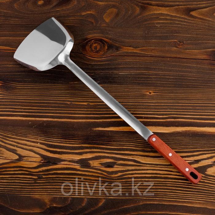 Лопатка для казана узбекская 45см, ширина 12см, с деревянной ручкой - фото 5 - id-p113257714