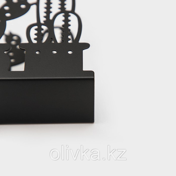 Салфетница Доляна «Кактусы», 15×4×10,3 см, цвет чёрный - фото 5 - id-p113254167