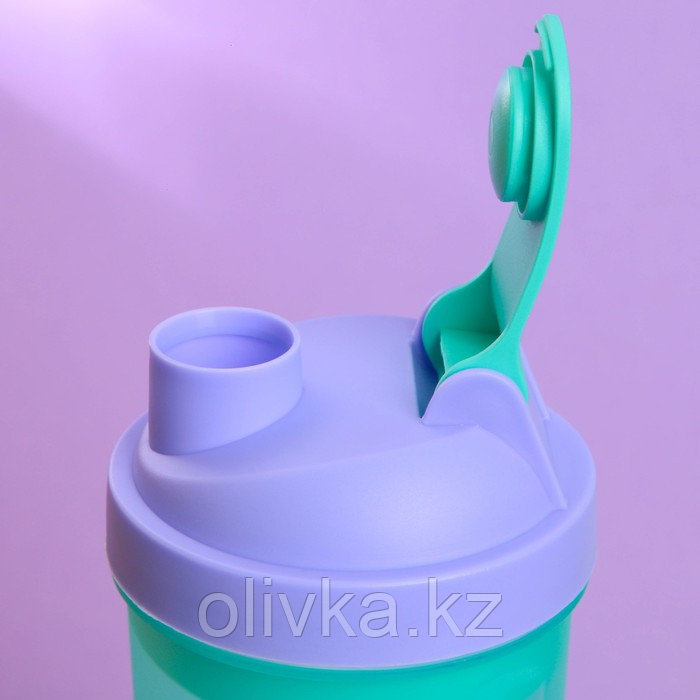 Шейкер спортивный с чашей под протеин, фиолетово-голубой, 500 мл - фото 7 - id-p113256983