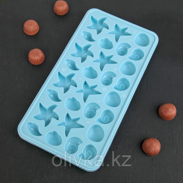 Форма для льда и шоколада «Морское дно», 28×14,5 см, 28 ячеек, цвет МИКС - фото 2 - id-p113255089
