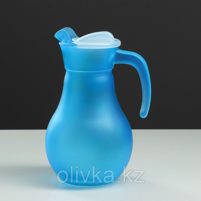 Набор для сока с подносом "Каллы" художественная роспись, 6 стаканов 1250/200 мл, синий - фото 4 - id-p113256039
