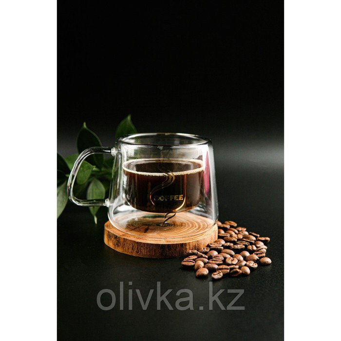 Кружка стеклянная с двойными стенками Coffee, 180 мл - фото 2 - id-p113256048