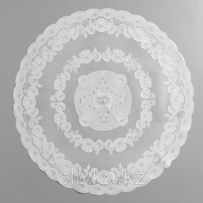 Салфетка ажурная «Цветущая», 60×60 см, ПВХ, цвет белый - фото 2 - id-p113262058