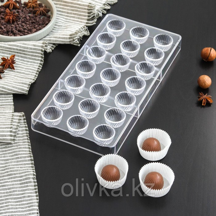 Форма для шоколада и конфет «Комильфо», 28×14 см, 21 ячейка - фото 1 - id-p113254181