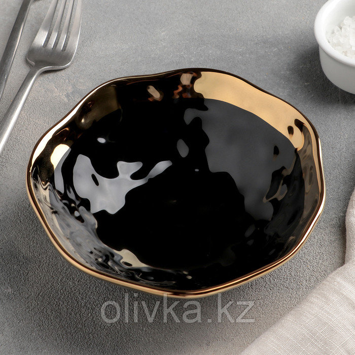 Салатник керамический «Инь и ян», 450 мл, d=15 см, цвет чёрный - фото 1 - id-p113254190