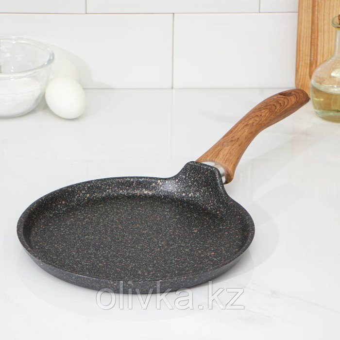 Сковорода блинная Granit ultra, d=22 см, пластиковая ручка, антипригарное покрытие, цвет чёрный - фото 7 - id-p113258575