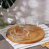 Набор кастрюль из жаропрочного стекла для запекания Доляна «Гратен», 3 предмета: 0,7 л, 1 л, 1,5 л, с крышками, фото 6
