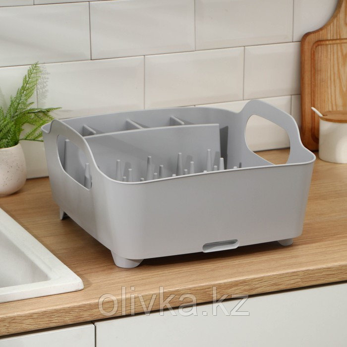 Сушилка для посуды «ИЗЛИ», 37×33×18 см, цвет смоки - фото 2 - id-p113272650