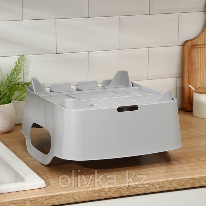 Сушилка для посуды «ИЗЛИ», 37×33×18 см, цвет смоки - фото 5 - id-p113272650