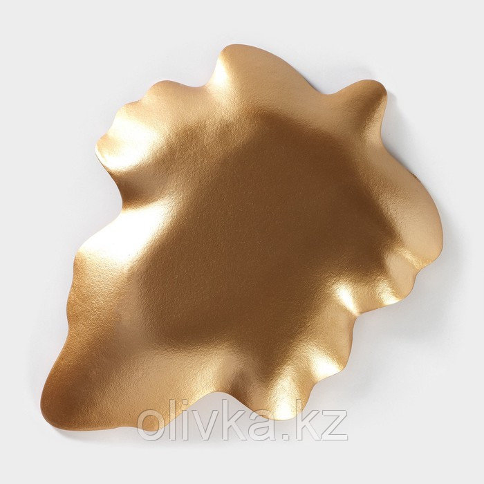 Блюдо для фруктов Доляна «Золотой лист», 32×24×5 см, цвет золотой - фото 4 - id-p113254193