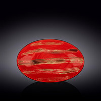 Блюдо овальное Wilmax Scratch, размер 30х19.5х7 см, цвет красный