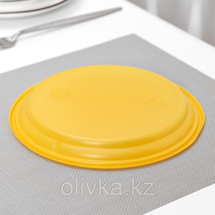 Тарелка одноразовая столовая, d=20,5 см, цвет жёлтый - фото 4 - id-p113257751