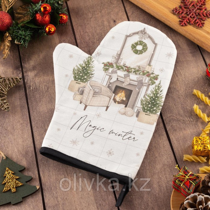 Варежка-прихватка Magic winter 20х28см, саржа, 100% х/л, ватин 250г/м2 - фото 5 - id-p112980394