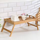 Столик - поднос для завтрака с ручками, складной, бамбук, фото 2