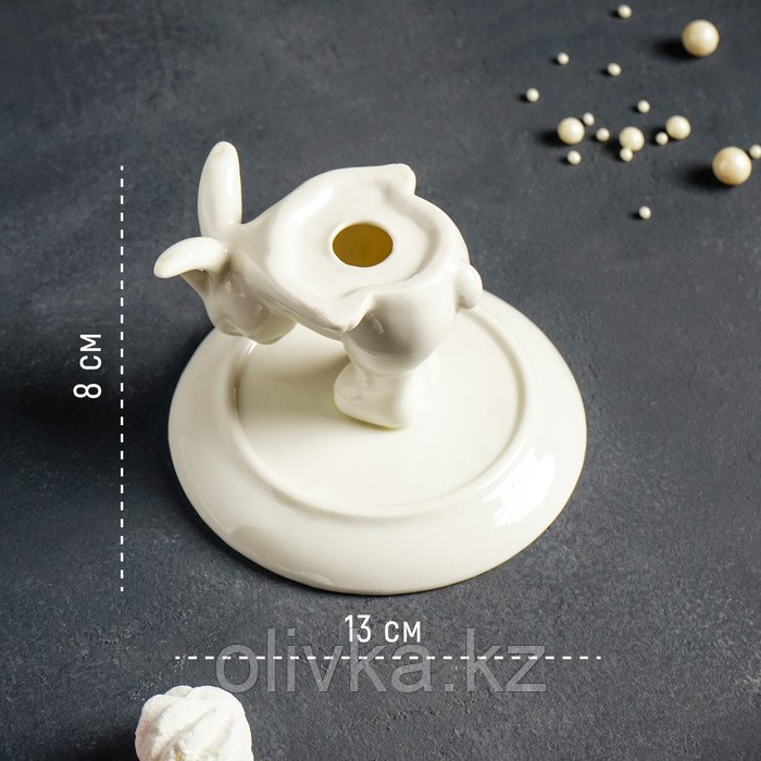 Блюдо для пирожных «Зайка», 13×12×8 см, цвет белый - фото 6 - id-p113262926