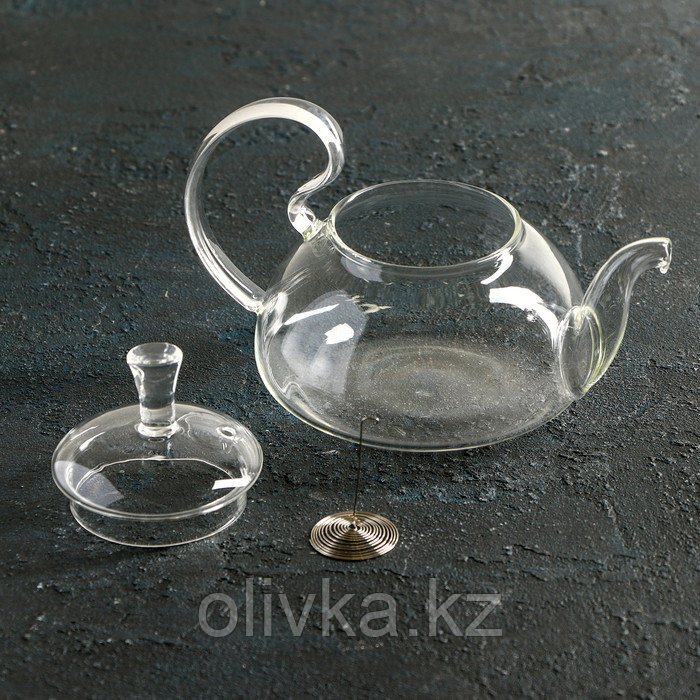 Чайник стеклянный заварочный с металлическим ситом Доляна «Элегия», 400 мл - фото 2 - id-p113254208
